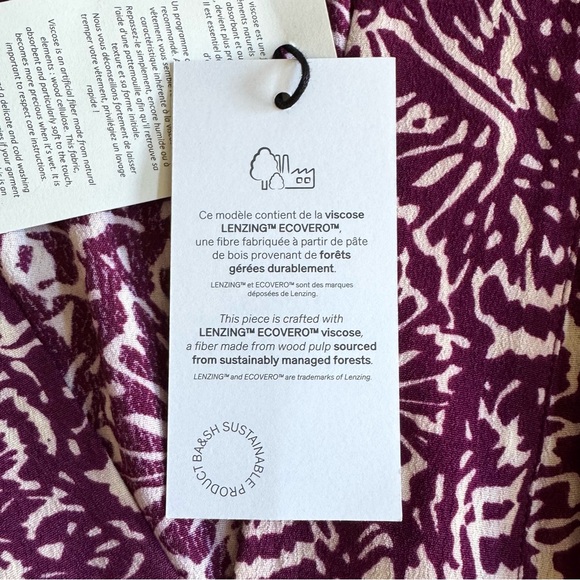 Ba&sh Loa Midi Dress Raisin Sz XS - Picture 7 of 11